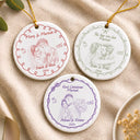 First Christmas,Art Design,Christmas,Romantic,Gift For Couples,Photo - Pencil Sketch - Remove BG - Custom Photo Pencil Sketch Merry & Married First Christmas Couple - Personalized Circle Ceramic Ornament