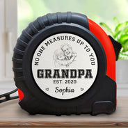 Gift For Father,New Dad,Gift For Men,Happy,Non-Eng,Photo - Pencil Sketch - Custom Photo Pencil Sketch New Dad I Love You - Personalized Tape Measure
