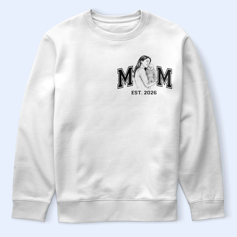 Gift For Mother,Gift For Father,Love,New Dad,New Mom,Photo - Pencil Sketch - Custom Photo Pencil Sketch New Dad New Mom - Personalized T Shirt