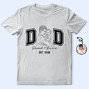 Gift For Father,Gift For Grandpa,Gift For Grandma,Gift For Mother,Non-Eng,Photo - Pencil Sketch,Proud - Custom Photo Pencil Sketch New Dad New Mom Est Year - Personalized T Shirt