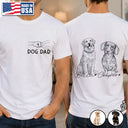 Gift For Mother,Gift For Father,Love,New Dad,New Mom - Custom Photo Pencil Sketch Dog Mom Dog Dad Hand Punch - Personalized T Shirt
