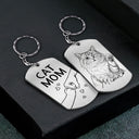 Pet Lovers,Pet Mom,Pet Dad,Dog Lovers,Dog Mom,Dog Dad,Cat Lovers,Cat Mom,Cat Dad,Non-Eng,Photo - Pencil Sketch,Adorable - Custom Photo Pencil Sketch Pet Dad Pet Mom - Personalized Aluminum Keychain