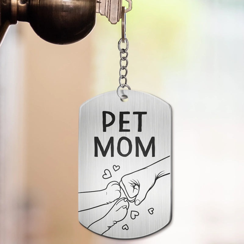 Pet Lovers,Pet Mom,Pet Dad,Dog Lovers,Dog Mom,Dog Dad,Cat Lovers,Cat Mom,Cat Dad,Non-Eng,Photo - Pencil Sketch,Adorable - Custom Photo Pencil Sketch Pet Dad Pet Mom - Personalized Aluminum Keychain