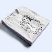 Pet Lovers,Pet Mom,Pet Dad,Dog Lovers,Dog Mom,Dog Dad,Cat Lovers,Cat Mom,Cat Dad,Non-Eng,Photo - Pencil Sketch,Adorable - Custom Photo Pencil Sketch Pet Dad Pet Mom - Personalized T Shirt