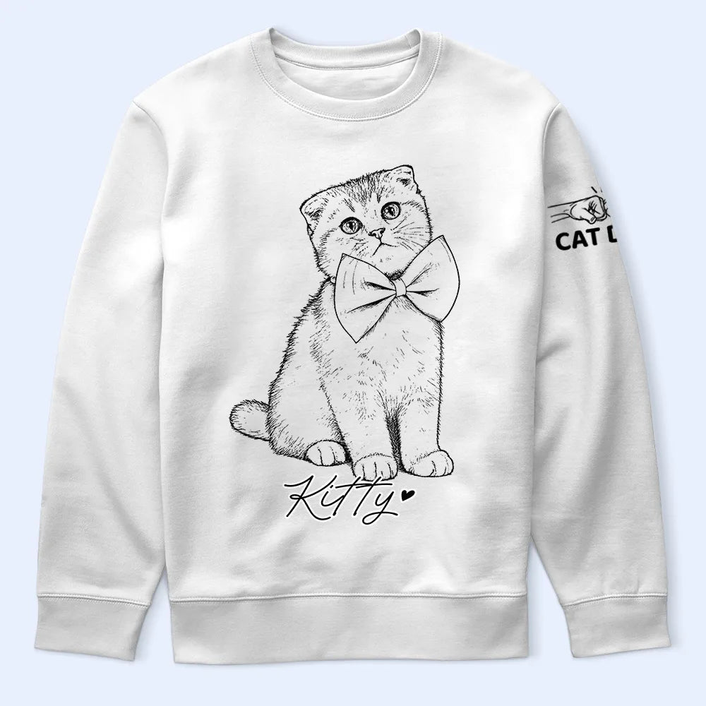 Pet Lovers,Pet Mom,Pet Dad,Dog Lovers,Dog Mom,Dog Dad,Cat Lovers,Cat Mom,Cat Dad,Non-Eng,Photo - Pencil Sketch,Adorable - Custom Photo Pencil Sketch Pet Dad Pet Mom - Personalized T Shirt