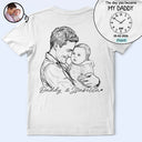 Gift For Father,New Dad,New baby,Custom Photo,Photo - Pencil Sketch,Time-to-Clock,Adorable - Custom Photo Pencil Sketch The Moment You Became My Dad - Personalized T Shirt
