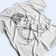 Gift For Father,New Dad,New baby,Custom Photo,Photo - Pencil Sketch,Time-to-Clock,Adorable - Custom Photo Pencil Sketch The Moment You Became My Dad - Personalized T Shirt