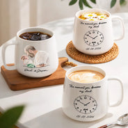 Custom Photo,New Baby,Art Design,Gift For Father,New Dad,Adorable,Photo - Pencil Sketch - Remove BG,Time-to-Clock - Custom Photo Pencil Sketch The Moment You Became My Mom Dad - Personalized Tapered Mug