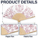 Grateful,Art Design,Gift For Bestie,Wedding,Photo - Pencil Sketch - Remove BG - Custom Photo Pencil Sketch Toile De Jouy Couple Wedding - Personalized Hand Folding Fans