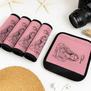 Custom Photo, Beach, Art Design, Summer, Pet Lovers, Playful, Photo - Pencil Sketch - Remove BG - Custom Photo Pencil Sketch Woman Man Dog Cat Funny Portrait - Personalized Luggage Handle Wrap