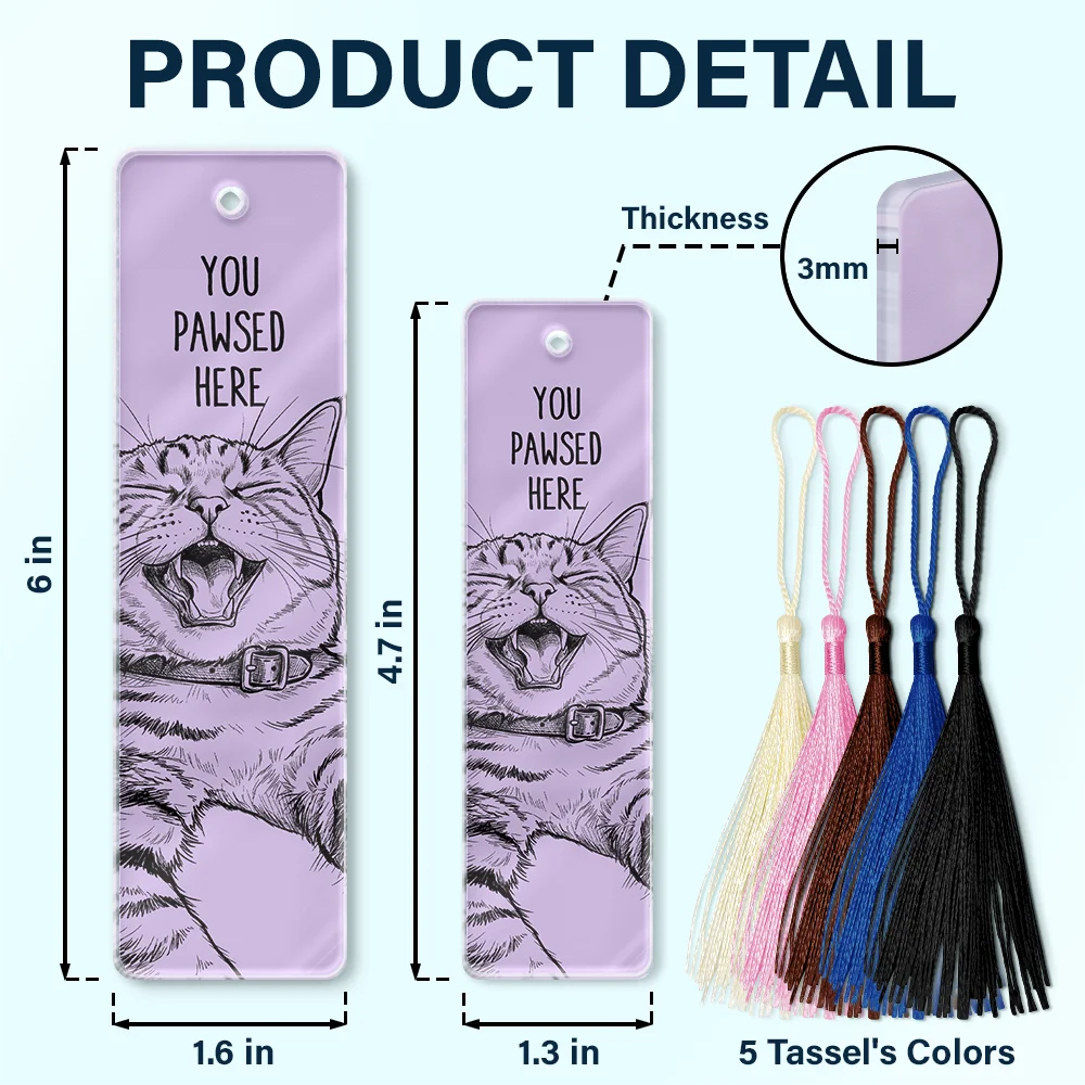 Art Design, Playful, Christmas, Custom Photo, Reading, Pet Lovers, Photo - Pencil Sketch - Remove BG - Custom Photo Pencil Sketch You Pawsed Here - Personalized Acrylic Bookmark