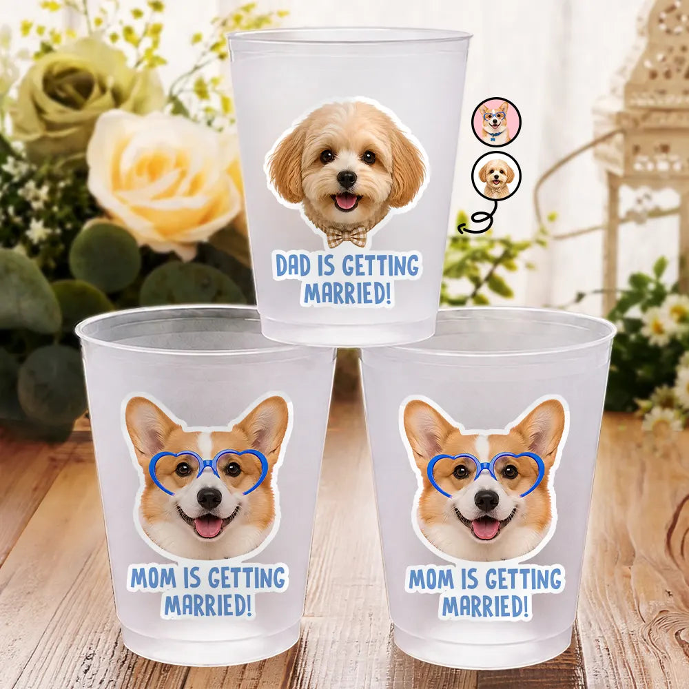 Custom Photo Pet Face Bachelorette Party - Personalized Frosted Cups