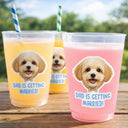Dog Mom,Playful,Bachelorette,Custom Photo,Gift For Mother,Pet Lovers,Cut-Face Photo - Custom Photo Pet Face Bachelorette Party - Personalized Frosted Cups