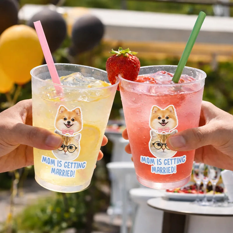 Dog Mom,Playful,Bachelorette,Custom Photo,Gift For Mother,Pet Lovers,Cut-Face Photo - Custom Photo Pet Face Bachelorette Party - Personalized Frosted Cups