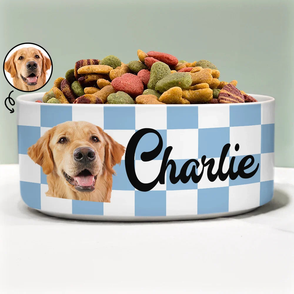 Custom Photo Pet With Name - Personalized Pet Bowl