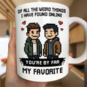 Gift For Couples,Gift For Husband,Gift For Wife,Gift For Boyfriend,Gift For Girlfriend,Dog Couple,Cat Couple,Pet Couple,Love,LGBT - Custom Photo Pixel Art Effect Found On The Internet - Personalized Mug