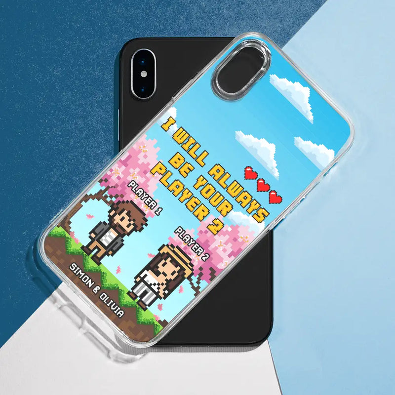 Gift For Couples,Gift For Husband,Gift For Wife,Gift For Boyfriend,Gift For Girlfriend,LGBT,Gaming,Happy - Custom Photo Pixel Art Standee 2 Player Mode - Personalized Clear Phone Case