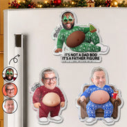 Gift For Couples,Gift For Husband,Gift For Boyfriend,Gift For Men,Gift For Father,Non-Eng,Vector,Humorous - Custom Photo Poke Dad Bod Belly - Personalized Squishy Acrylic Fridge Magnet