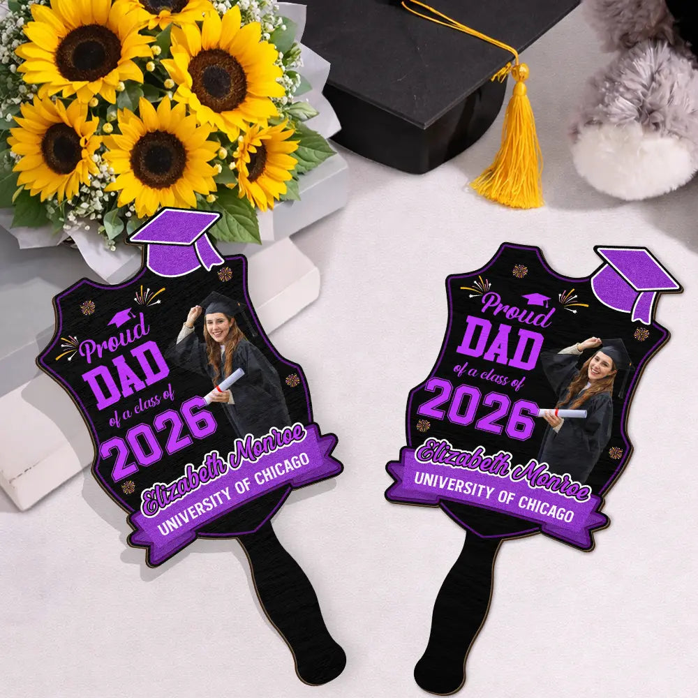 Gift For Yourself,Gift For Aunt,Gift For Uncle,Gift For Mother,Gift For Grandpa,Gift For Father,Gift For Grandma,Gift For Grandparents,Gift For Daughter,Gift For Son,Gift For Sibling,Gift For Sisters,Gift For Bestie,Gift For Brothers,Graduation,Happy - Custom Photo Proud Dad Mom Sister Bestie Graduation - Personalized Graduation Handheld Fan