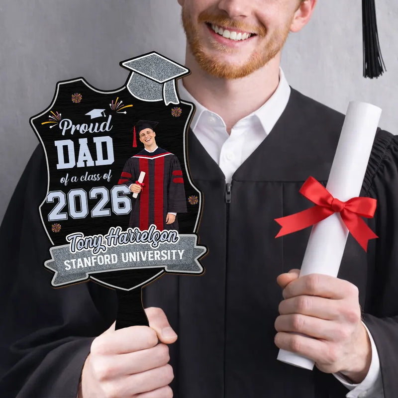 Gift For Yourself,Gift For Aunt,Gift For Uncle,Gift For Mother,Gift For Grandpa,Gift For Father,Gift For Grandma,Gift For Grandparents,Gift For Daughter,Gift For Son,Gift For Sibling,Gift For Sisters,Gift For Bestie,Gift For Brothers,Graduation,Happy - Custom Photo Proud Dad Mom Sister Bestie Graduation - Personalized Graduation Handheld Fan