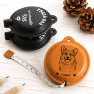 Gift For Men,Gift For Father,Gift For Boyfriend,Gift For Couples,Gift For Husband,Dog Lovers,Dog Dad,Cat Lovers,Cat Dad,Pet Lovers,Non-Eng,Photo - Pencil Sketch (Bold),Icon,Playful - Custom Photo Proud Dad Of A Dramatic Dog Cat Pencil Sketch - Personalized Leather Tape Measure