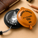 Gift For Men,Gift For Father,Gift For Boyfriend,Gift For Couples,Gift For Husband,Dog Lovers,Dog Dad,Cat Lovers,Cat Dad,Pet Lovers,Non-Eng,Photo - Pencil Sketch (Bold),Icon,Playful - Custom Photo Proud Dad Of A Dramatic Dog Cat Pencil Sketch - Personalized Leather Tape Measure