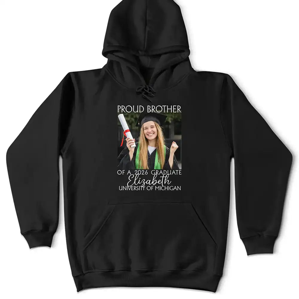 Parents, Gift For Grandparents, Gift For Mother, Gift For Father, Graduation, Custom Photo, Happy - Custom Photo Proud Family Of A 2026 Graduation - Personalized T Shirt