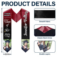 Custom Photo Proud Graduate Of The Class - Graduation Gift - Personalized Stoles