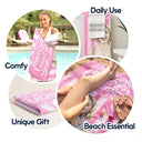 Custom Photo, Art Design, Summer, Teacher, Playful, Photo - Watercolor - Remove BG - Custom Photo Realistic Watercolor Art Beaching Not Teaching Vibrant Stripes Color - Personalized Beach Towel