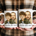 Gift For Husband,Gift For Yourself,Gift For Men,Gift For Father,Gift For Grandpa,Top Market,Non-Eng,Photo - Watercolor (remove BG),Cozy - Custom Photo Realistic Watercolor Art Best Dad Ever Grandpa Papa - Personalized Mug