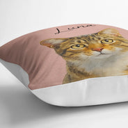 Happy, Dog Lovers, Pet Lovers, Cat Lovers - Custom Photo Realistic Watercolor Art Cat Dog Pet - Personalized Pillow