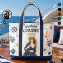 Art Design,Gift For Yourself,Gift For Women,Photo - Watercolor - Remove BG,Happy - Custom Photo Realistic Watercolor Art Cruise Bag Cruise Trip - Personalized Fabric Tote Bag