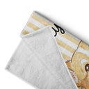 Custom Photo,Beach,Art Design,Summer,Pet Lovers,Adorable,Photo - Watercolor - Remove BG - Custom Photo Realistic Watercolor Art Cute Dog Cat Stripe Pattern - Personalized Beach Towel