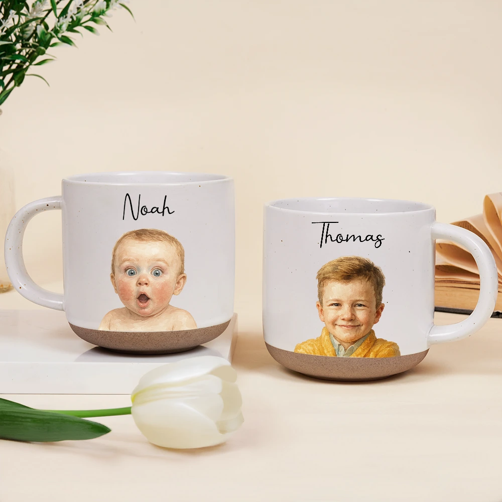 Happy,Gift For Couples,Parents,Gift For Grandparents,Gift For Bestie,Cat Lovers,Pet Lovers,Dog Lovers - Custom Photo Realistic Watercolor Art Dog Cat Couple Bestie Family - Personalized Pottery Mug