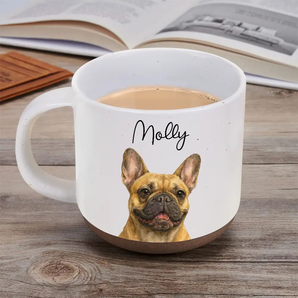 Happy,Gift For Couples,Parents,Gift For Grandparents,Gift For Bestie,Cat Lovers,Pet Lovers,Dog Lovers - Custom Photo Realistic Watercolor Art Dog Cat Couple Bestie Family - Personalized Pottery Mug
