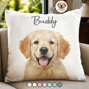 Custom Photo Realistic Watercolor Art Dog Cat Pet - Personalized Pillow