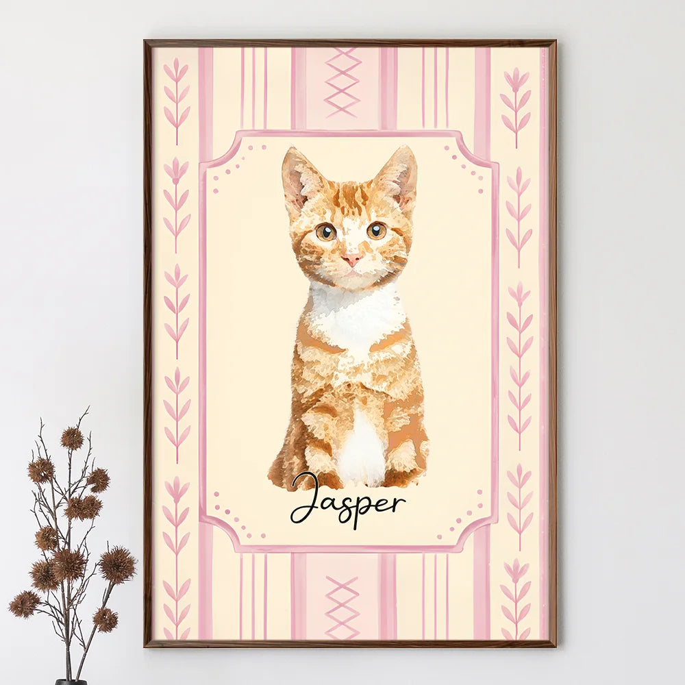 Gift For Bestie, Gift For Sisters, Custom Photo, Happy - Custom Photo Realistic Watercolor Art Dog Cat Pet Portrait - Personalized Poster