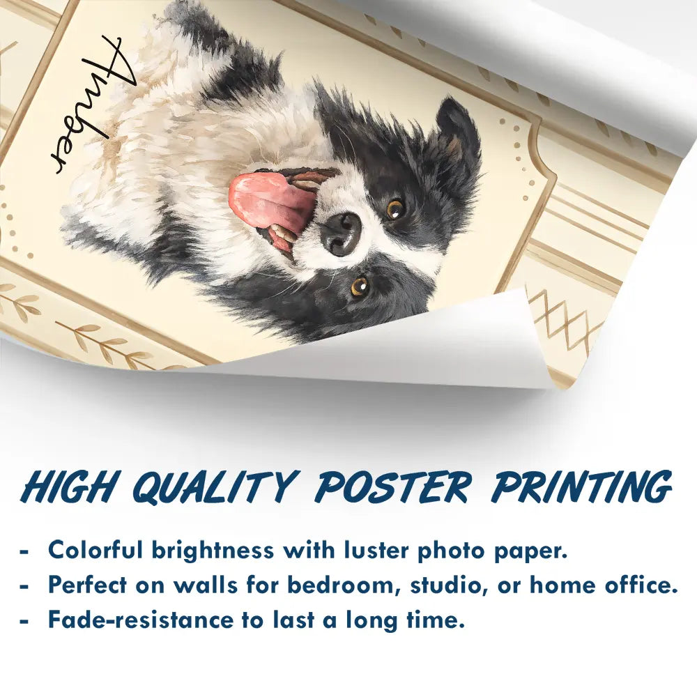 Gift For Bestie, Gift For Sisters, Custom Photo, Happy - Custom Photo Realistic Watercolor Art Dog Cat Pet Portrait - Personalized Poster