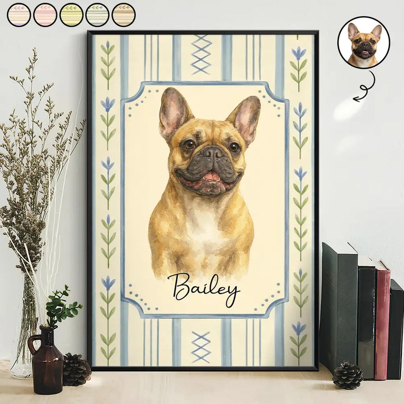 Gift For Bestie, Gift For Sisters, Custom Photo, Happy - Custom Photo Realistic Watercolor Art Dog Cat Pet Portrait - Personalized Poster