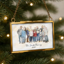 Art Design,Christmas,Family,Photo - Watercolor - Remove BG,Happy - Custom Photo Realistic Watercolor Art Family Parents Couple Pet - Personalized Metal Frame Ornament