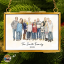 Art Design,Christmas,Family,Photo - Watercolor - Remove BG,Happy - Custom Photo Realistic Watercolor Art Family Parents Couple Pet - Personalized Metal Frame Ornament