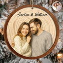 Love, Gift For Couples, Gift For Husband, Gift For Wife, Gift For Boyfriend, Gift For Girlfriend - Custom Photo Realistic Watercolor Art Happy Couple - Personalized 2-Layered Wooden Ornament