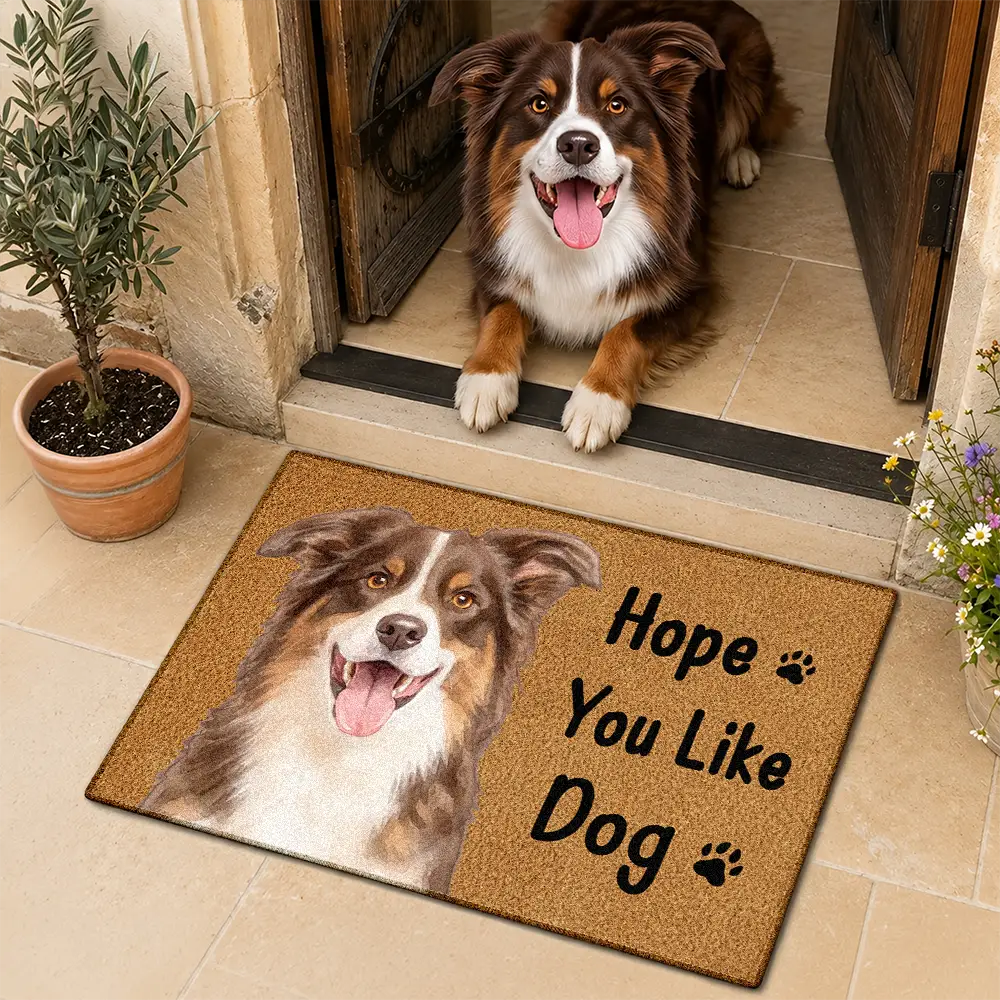 Custom Photo Realistic Watercolor Art Hope You Like Pets - Personalized Doormat