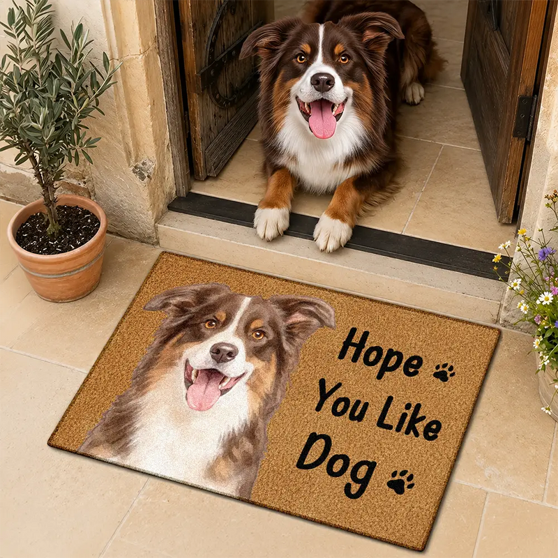 Art Design,Humorous,Pet Lovers,Photo - Watercolor - Remove BG - Custom Photo Realistic Watercolor Art Hope You Like Pets - Personalized Doormat