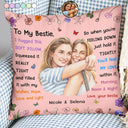 Art Design,Gift For Bestie,Christmas,Cozy,Photo - Watercolor - Remove BG - Custom Photo Realistic Watercolor Art I Hugged This Soft Pillow Bestie - Personalized Pillow