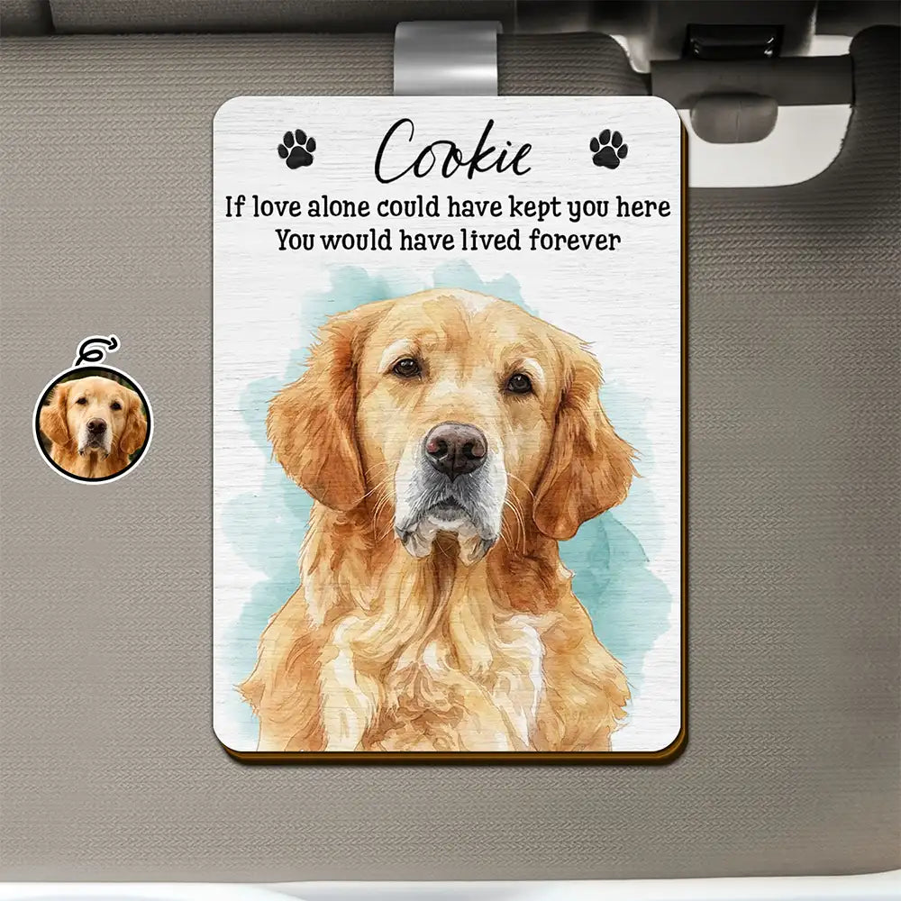 Custom Photo Realistic Watercolor Art If Love Alone Could Have Kept You Here - Personalized Custom Shaped Car Visor Clip