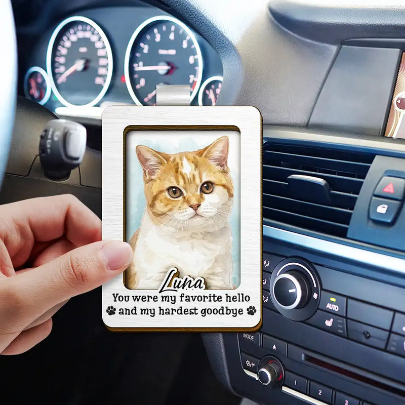 Art Design,Sentimental,Pet Lovers,Memorial,Photo - Watercolor - Remove BG - Custom Photo Realistic Watercolor Art If Love Alone Could Have Kept You Here - Personalized Custom Shaped Car Visor Clip