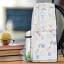 Adorable,Art Design,Back To School,Gift For Kids,Photo - Watercolor - Remove BG - Custom Photo Realistic Watercolor Art Kid With Colorful Crayons - Personalized Canvas Backpack