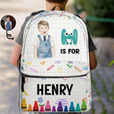 Adorable,Art Design,Back To School,Gift For Kids,Photo - Watercolor - Remove BG - Custom Photo Realistic Watercolor Art Kid With Colorful Crayons - Personalized Canvas Backpack