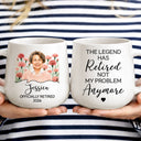 Art Design, Humorous, Gift For Yourself, Retirement, Photo - Watercolor - Remove BG - Custom Photo Realistic Watercolor Art Officially Retired Retirement - Personalized Tapered Mug